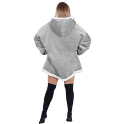Mikinová deka Oversized svetlo šedá SPRINGOS