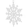 Vianočné ozdoby - Vločky s trblietkami biele, 12cm, sada 3ks