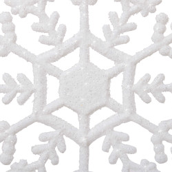 Vianočné ozdoby - Vločky s trblietkami biele, 12cm, sada 3ks