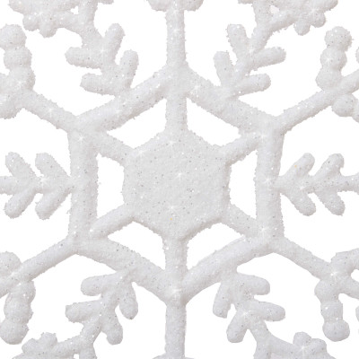 Vianočné ozdoby - Vločky s trblietkami biele, 12cm, sada 3ks