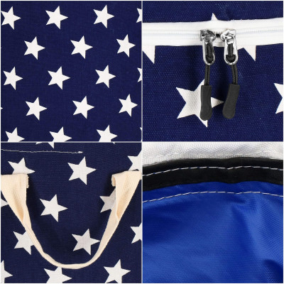 Úložný kôš 43l, modrý s hviezdami SPRINGOS HA0135