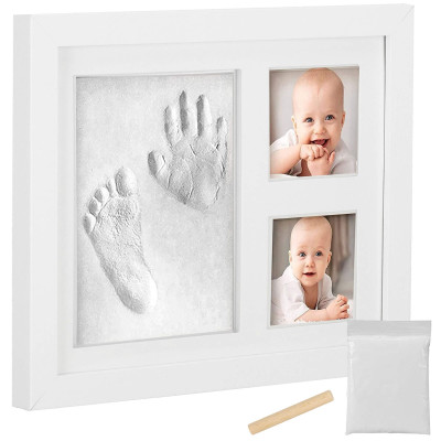 Fotorámik s hlinou + 2 fotky, 28x23 cm, biely SPRINGOS PF0027