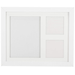 Fotorámik s hlinou + 2 fotky, 28x23 cm, biely SPRINGOS PF0027