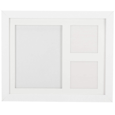 Fotorámik s hlinou + 2 fotky, 28x23 cm, biely SPRINGOS PF0027