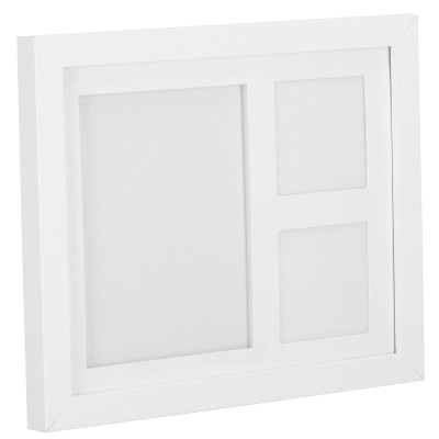 Fotorámik s hlinou + 2 fotky, 28x23 cm, biely SPRINGOS PF0027