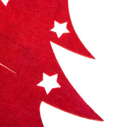 Vianočné prestieranie na príbory Stromček, červené, sada 2ks