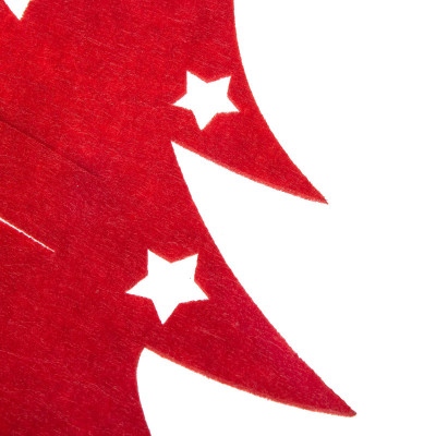 Vianočné prestieranie na príbory Stromček, červené, sada 2ks