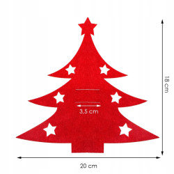 Vianočné prestieranie na príbory Stromček, červené, sada 2ks