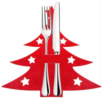 Vianočné prestieranie na príbory Stromček, červené, sada 2ks