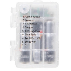 LED reťaz Nano - 10m, 100LED, 8 funkcií, ovládač, 3xAA, IP44, studená biela