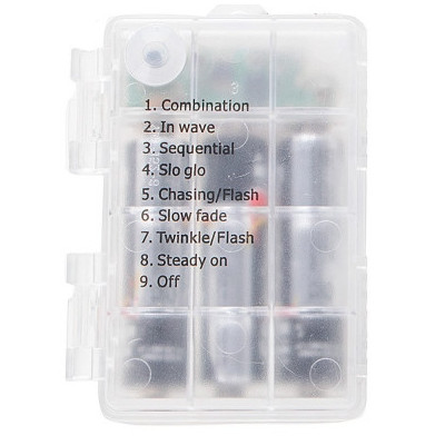 LED reťaz Nano - 10m, 100LED, 8 funkcií, ovládač, 3xAA, IP44, studená biela