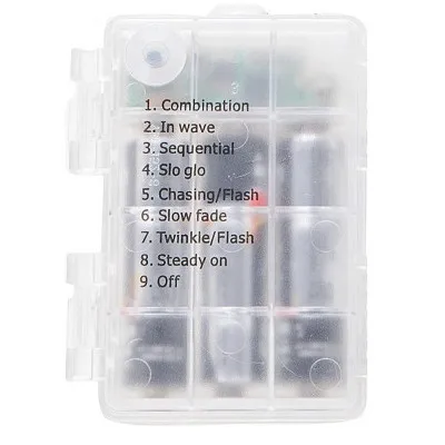 LED reťaz Nano - 10m, 100LED, 8 funkcií, ovládač, 3xAA, IP44, studená biela