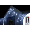 LED kvaple - 22,5m, 500LED, 8 funkcií, ovládač, IP44, studená biela