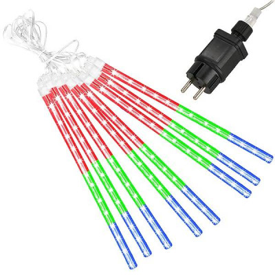 LED cencúle 8ks - 3m, 144LED, IP44, multicolor