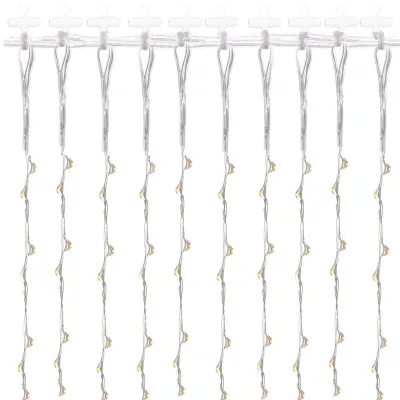 LED Nano svetelný záves - 3x3m, 300LED, 8 funkcií, ovládač, USB, IP44, modrá