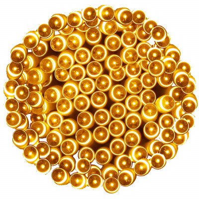 LED svetelná reťaz - 10m, 100LED, 8 funkcií, ovládač, 3xAA, IP44, teplá biela