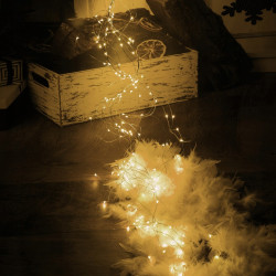 LED Nano Vodopád - 2m, 300LED, 8-funkcií, IP44, teplá biela