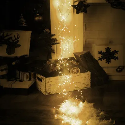 LED Nano Vodopád - 2m, 300LED, 8-funkcií, IP44, teplá biela