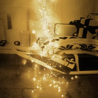 LED Nano Vodopád - 2m, 300LED, 8-funkcií, IP44, teplá biela