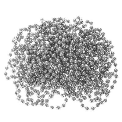 Vianočná reťaz Girlanda s korálkami - 10m, 8mm, strieborná