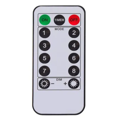 LED svetelná reťaz - 10m, 100LED, 8 funkcií, ovládač, 3xAA, IP44, studená biela