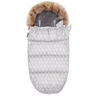 Zimný fusak s kožúškom 4v1 SPRINGOS MUMI biely s bodkami