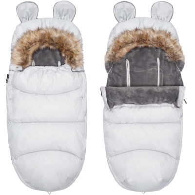 Zimný fusak s kožúškom 4v1 SPRINGOS WING svetlo šedý