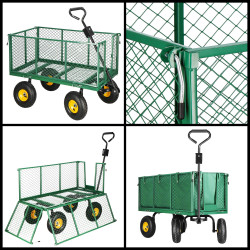 Záhradný vozík 400 kg, zelený SPRINGOS GA0011