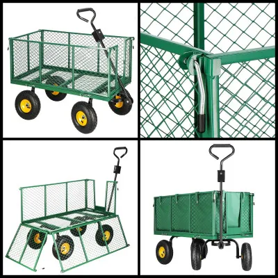 Záhradný vozík 400 kg, zelený SPRINGOS GA0011