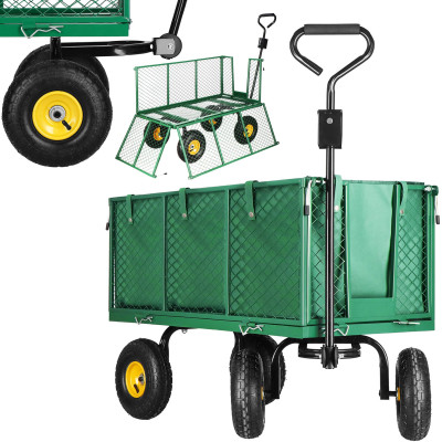 Záhradný vozík 400 kg, zelený SPRINGOS GA0011