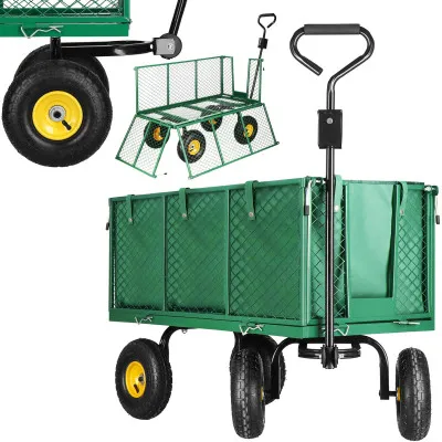 Záhradný vozík 400 kg, zelený SPRINGOS GA0011