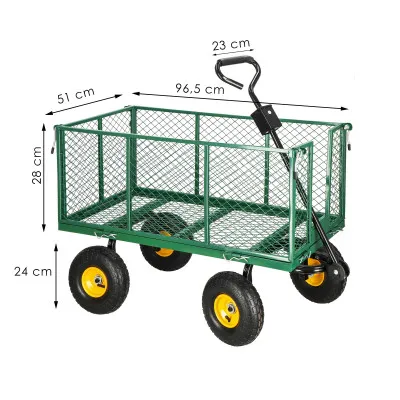 Záhradný vozík 400 kg, zelený SPRINGOS GA0011