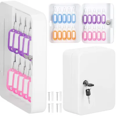 Skrinka na kľúče 20 háčikov, biela SPRINGOS TX5028