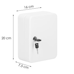 Skrinka na kľúče 20 háčikov, biela SPRINGOS TX5028