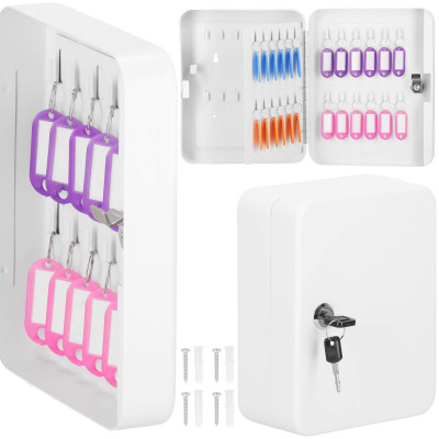 Skrinka na kľúče 48 háčikov, biela SPRINGOS TX5031