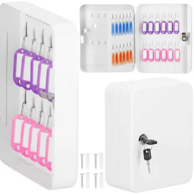 Skrinka na kľúče 48 háčikov, biela SPRINGOS TX5031