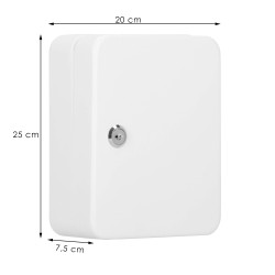 Skrinka na kľúče 48 háčikov, biela SPRINGOS TX5031