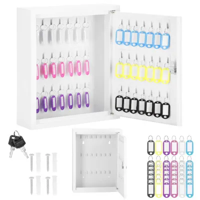 Skrinka na kľúče 42 háčikov, biela SPRINGOS TX5034