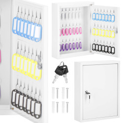 Skrinka na kľúče 42 háčikov, biela SPRINGOS TX5034