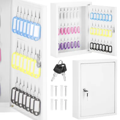 Skrinka na kľúče 42 háčikov, biela SPRINGOS TX5034