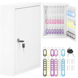 Skrinka na kľúče 42 háčikov, biela SPRINGOS TX5034