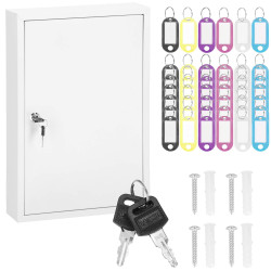 Skrinka na kľúče 64 háčikov, biela SPRINGOS TX5035