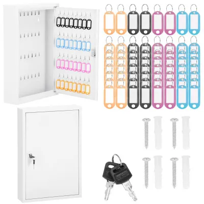 Skrinka na kľúče 64 háčikov, biela SPRINGOS TX5035