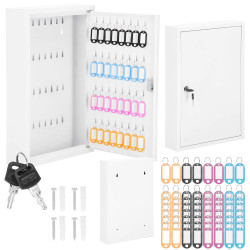 Skrinka na kľúče 64 háčikov, biela SPRINGOS TX5035