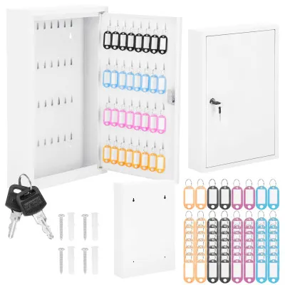Skrinka na kľúče 64 háčikov, biela SPRINGOS TX5035