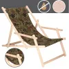 Záhradné drevené lehátko SPRINGOS TORINO camo