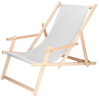 Záhradné drevené lehátko SPRINGOS TORINO svetlo šedé