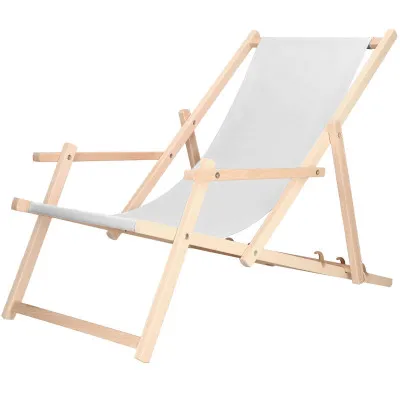 Záhradné drevené lehátko SPRINGOS TORINO svetlo šedé