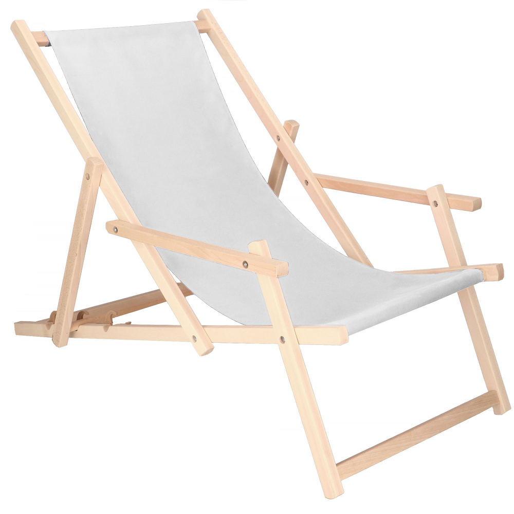 Záhradné drevené lehátko SPRINGOS TORINO svetlo šedé