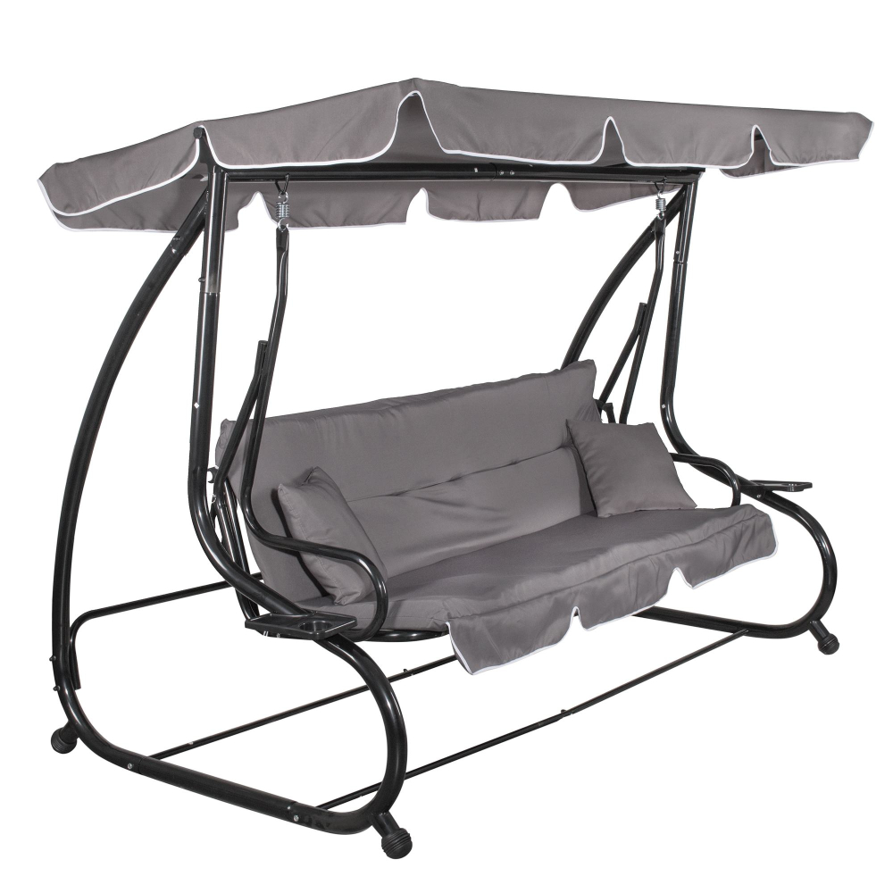 Záhradná hojdačka SPRINGOS LINDA 4-miestna, šedá